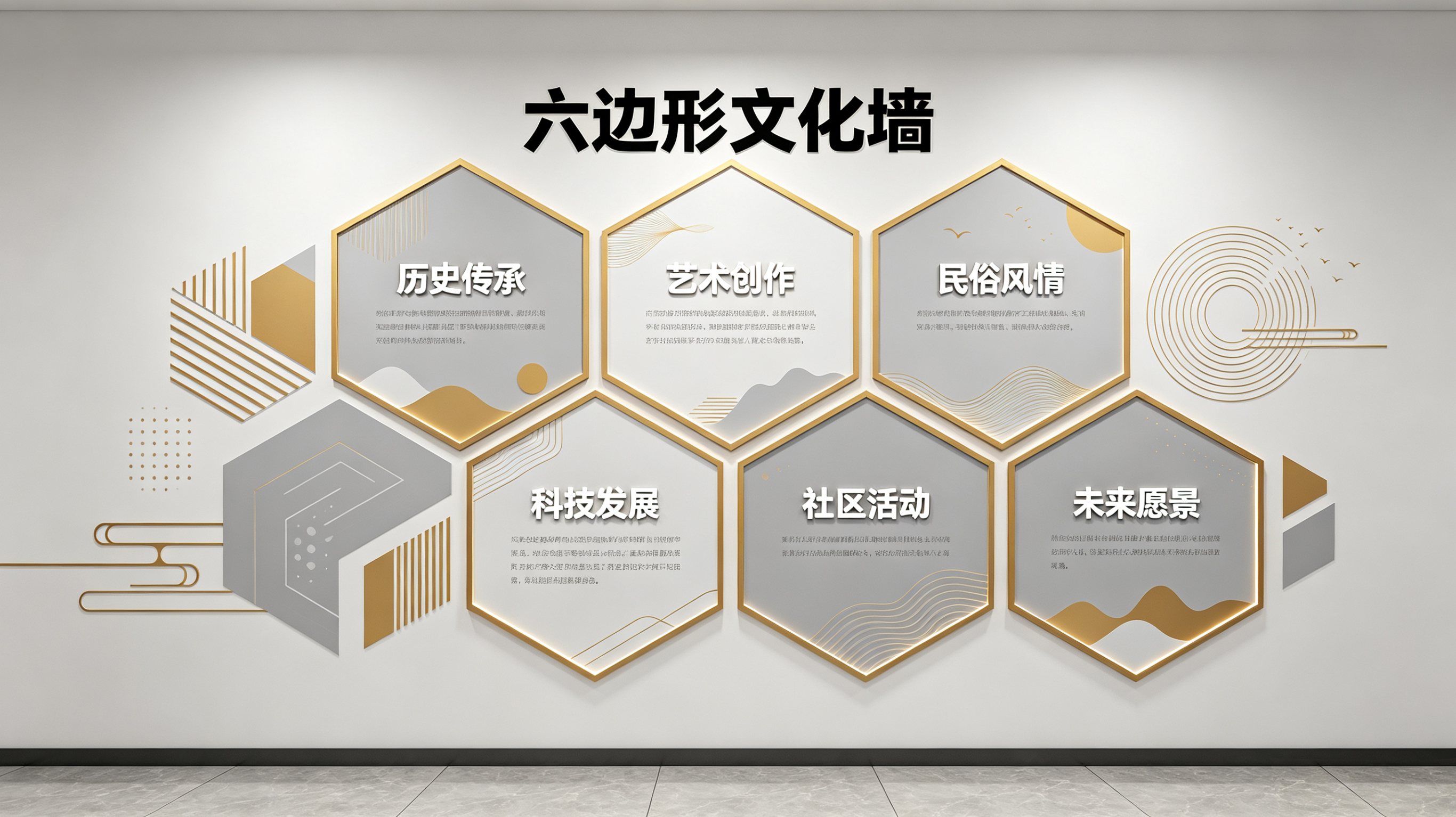 汉川企业文化墙 | 六边形信息美学